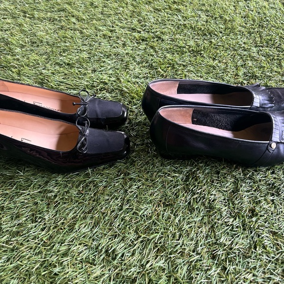 Two pairs for $30- Salvatore Ferragamo Black Leather Flats & Loafers - Picture 2 of 10